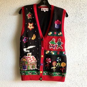 Festive Vintage Ugly Christmas Sweater Vest